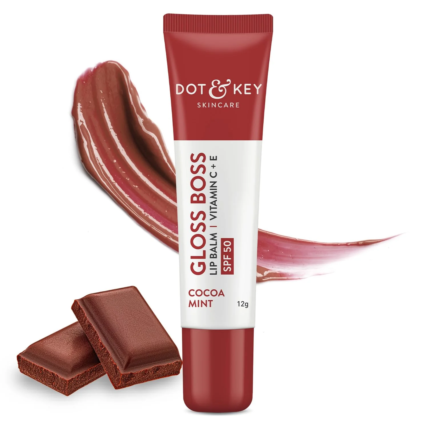 Dot & Key Cocoa Lip Balm with Shea Butter & SPF 50 – Ultra Hydrating & Tinted