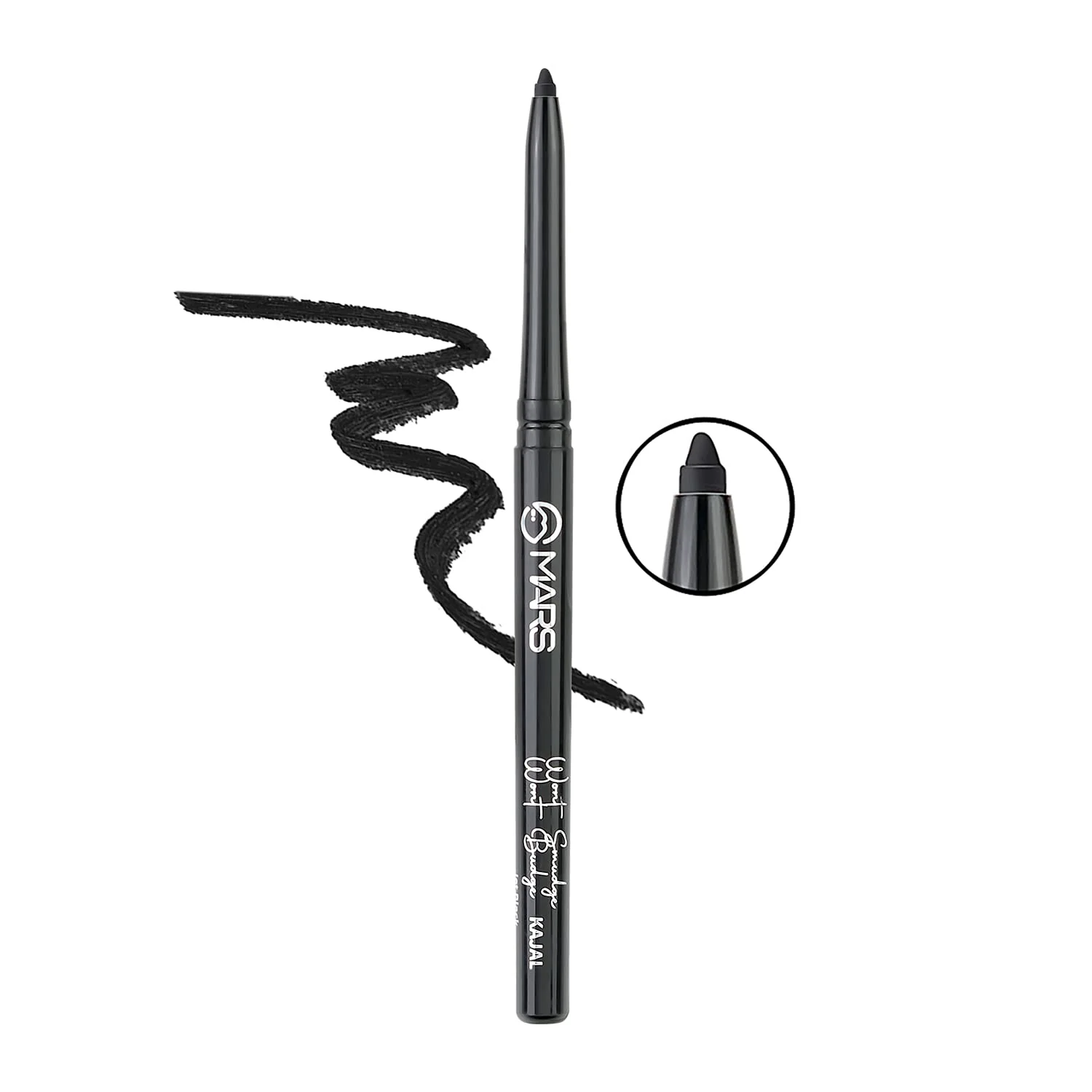 MARS Super Black Kajal – Waterproof, Long-Lasting & Intense Matte Finish